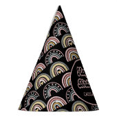 Liebe Watercolor Pastel Boho Rainbow Black Partyhütchen (Links)