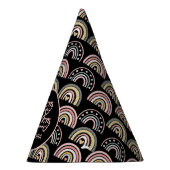 Liebe Watercolor Pastel Boho Rainbow Black Partyhütchen (Rechts)