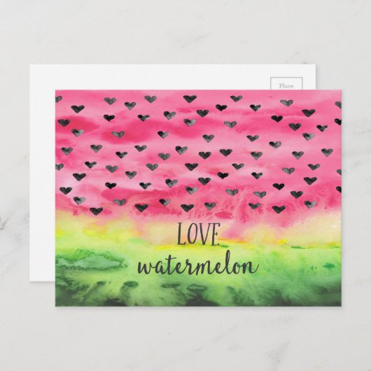 Liebe Watercolor Postkarte (Vorne/Hinten)