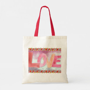 Liebe: WaterColor Tote Bag Tragetasche