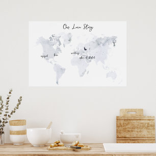 Liebe Watercolor Wedding Memory Keepake Poster