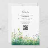 Liebe Watercolor Wildblumen QR-Code Hochzeit Einladung (Rückseite)