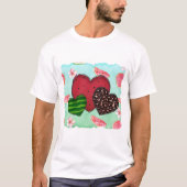 Liebe Watermelon Herz & Leopard Print Design T-Shirt (Vorderseite)