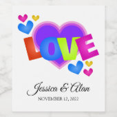 Liebe Wedding Food and Beverage Label Set Weinetikett (Einzelnes Label)