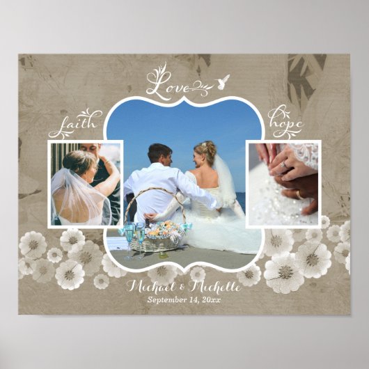 Liebe Wedding Foto Collage Poster (Vorne)