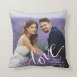 LIEBE Wedding Foto Monogram Keepake Kissen<br><div class="desc">Leicht hochladen Ihres Fotos in ein vollblütiges Design und mit dem Wort LIEBE in einem modernen, handgeschriebenen Skript-Schriftart betitelt. Sie können die Farbe oder Position des weißen Textes ändern, um sich besser mit Ihrem Foto abzustimmen. (FOTO-TIPP: Wählen Sie ein Foto mit dem Thema in der Mitte und/oder schneiden Sie es...</div>
