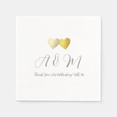 Liebe Wedding Napkin . Imitat goldene Herzen Serviette (Vorderseite)