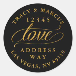 Liebe Wedding Rücksendeadresse Runder Aufkleber