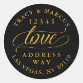 Liebe Wedding Rücksendeadresse Runder Aufkleber (Vorderseite)