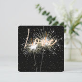 Liebe Wedding Sparklers auf Black Einladung (Stehend Vorderseite)