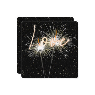 Liebe Wedding Sparklers auf Black Einladung