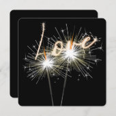 Liebe Wedding Sparklers auf schwarze Einladung (Vorne/Hinten)