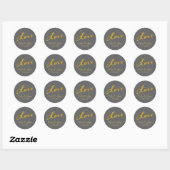 Liebe Wedding Sticker auf grauem Linen (Blatt)
