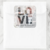 LIEBE Wedding Theme Sheer Overlay Foto Quadratischer Aufkleber (Tasche)