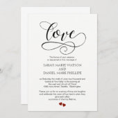 Liebe Wedding Typografie Elegante Script-Einladung Einladung (Vorne/Hinten)