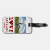 Liebe Wedeymoon Red Heart Foto Gepäckanhänger (Rückseite horizontal)