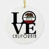LIEBE Weed California Keramik Ornament (Vorne)