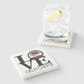 LIEBE Weed California Steinuntersetzer (Seitenansicht)