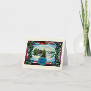 Liebe Weihnachten Grüße, Vintag, Winterlandschaft Karte