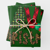 Liebe Weihnachten in Mustern und Leopard Print Geschenkpapier Set (Beispiel)