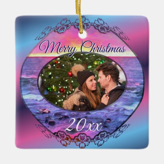 Liebe & Weihnachten Mexiko Sunset 0909 Keramikornament (Vorderseite)