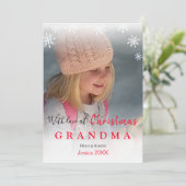 Liebe Weihnachten Oma Foto Schneeflocken Urlaub (Stehend Vorderseite)