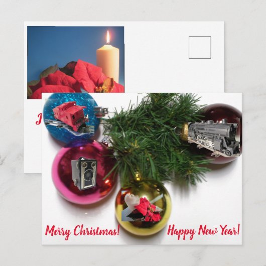 Liebe Weihnachten Postkarte (Vorne/Hinten)