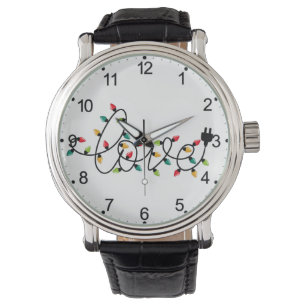 Liebe Weihnachts-Farblichter Text-45872 Armbanduhr