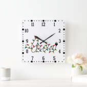 Liebe Weihnachts-Farblichter Text-45872 Quadratische Wanduhr (Zuhause)