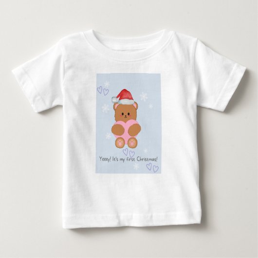 Liebe Weihnachtsbär Baby T-shirt (Vorderseite)
