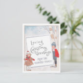 Liebe Weihnachtsgrüße Custom Vintag Children Feiertagskarte (Stehend Vorderseite)