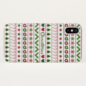 Liebe-Weihnachtsmotiv-Muster-Grün-weißes Rot Case-Mate iPhone Hülle (Rückseite (Horizontal))