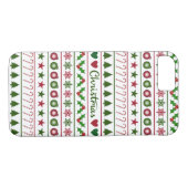 Liebe-Weihnachtsmotiv-Muster-Grün-weißes Rot Case-Mate iPhone Hülle (Rückseite (Horizontal))