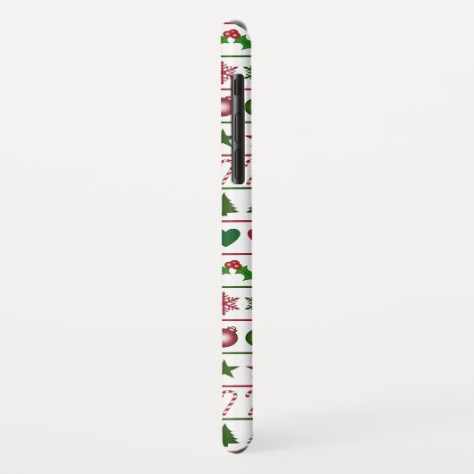 Liebe-Weihnachtsmotiv-Muster-Grün-weißes Rot Case-Mate iPhone Hülle (Hinten/Links)