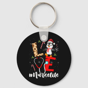 Liebe Weihnachtspinguin Nurses Xmas Scrub Wom Schlüsselanhänger
