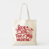 Liebe Wein für mein Valentin Tragetasche (Rückseite)