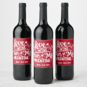 Liebe Wein für meine Valentinin Rot & Weiß-Sorte Weinetikett (Flaschen)