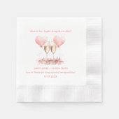 Liebe  Wein Pink Brille Hochzeit Napkins Serviette (Vorderseite)