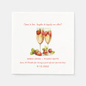 Liebe  Wein Pink Brille Hochzeit Napkins Serviette (Vorderseite)