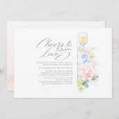 Liebe Wein schmecken Rosa Brautparty Einladung (Vorne/Hinten)