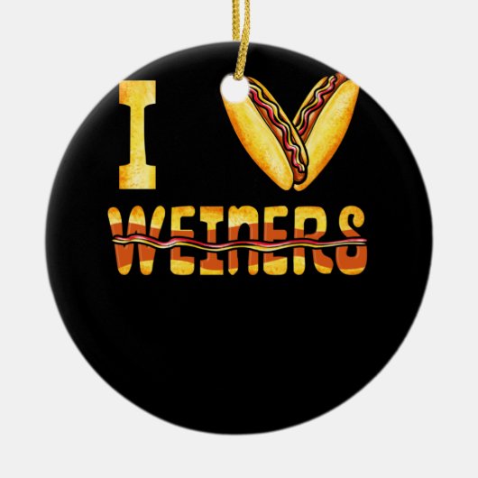 Liebe Weiners Hotdogs Dackel Sausage Hot Dog Lover Keramik Ornament (Vorne)