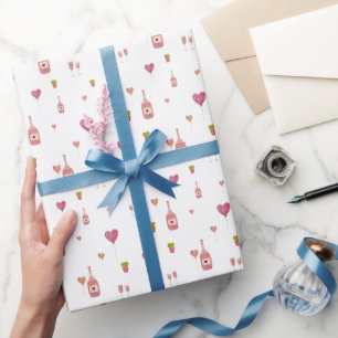 Liebe Weinflasche Glasballons Kaktus Valentinin Geschenkpapier