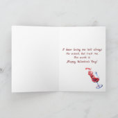 Liebe Weinglas und Flasche Valentinstag Feiertagskarte (Innenseite)