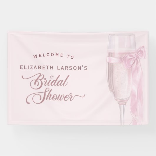 Liebe  Weingläser Bow Krawatte Brautparty Banner (Horizontal)