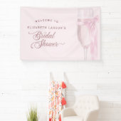 Liebe Weingläser Bow Krawatte Brautparty Banner (InSitu)