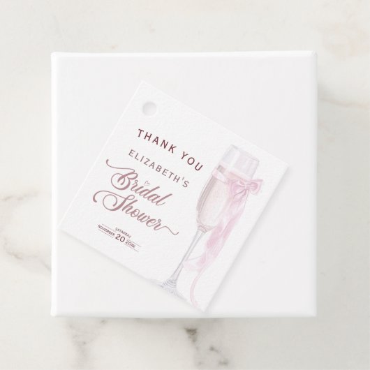 Liebe Weingläser Bow Krawatte Brautparty Geschenkanhänger (Beispiel)