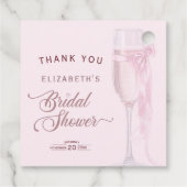 Liebe Weingläser Bow Krawatte Brautparty Geschenkanhänger (Rückseite)