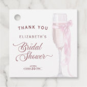 Liebe Weingläser Bow Krawatte Brautparty Geschenkanhänger (Vorderseite)