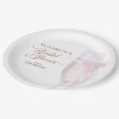 Liebe Weingläser Bow Krawatte Brautparty Pappteller (Schrägansicht)