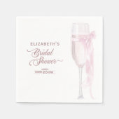 Liebe  Weingläser Bow Krawatte Brautparty Serviette (Vorderseite)